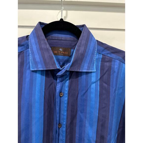 ETRO Men's Cotton Long Sleeve Button Down Shirt Size 42 - Picture 3 of 3